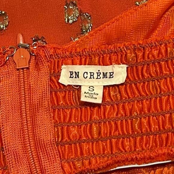 En Creme Halter Strappy Maxi Dress Orange, Size Small - Picture 5 of 9